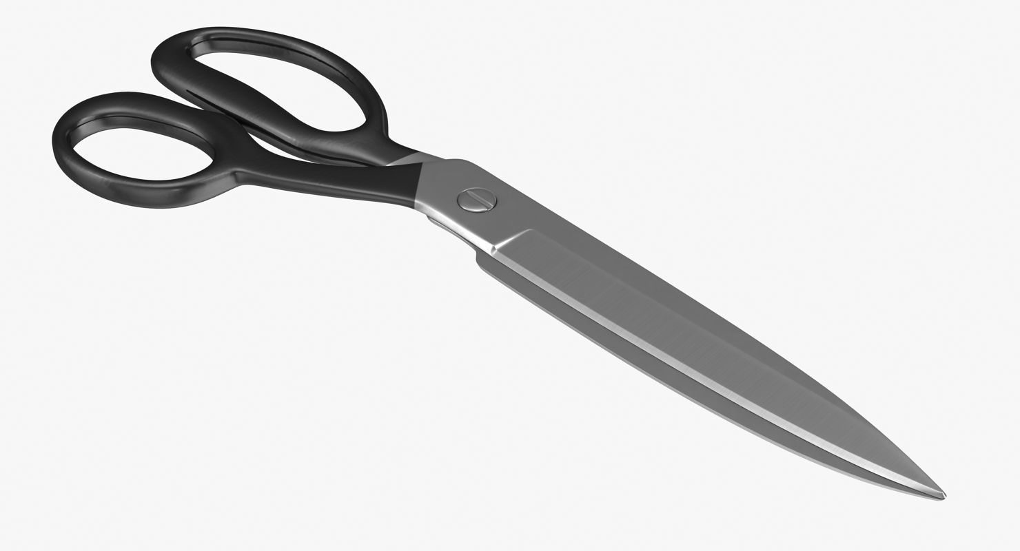 Black Scissors Low-poly 3D model_4