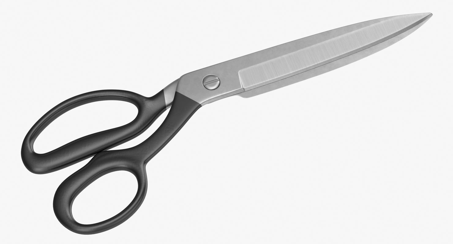 Black Scissors Low-poly 3D model_3