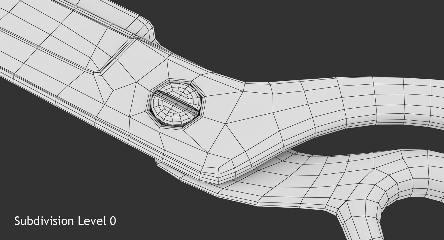 Black Scissors Low-poly 3D model_13