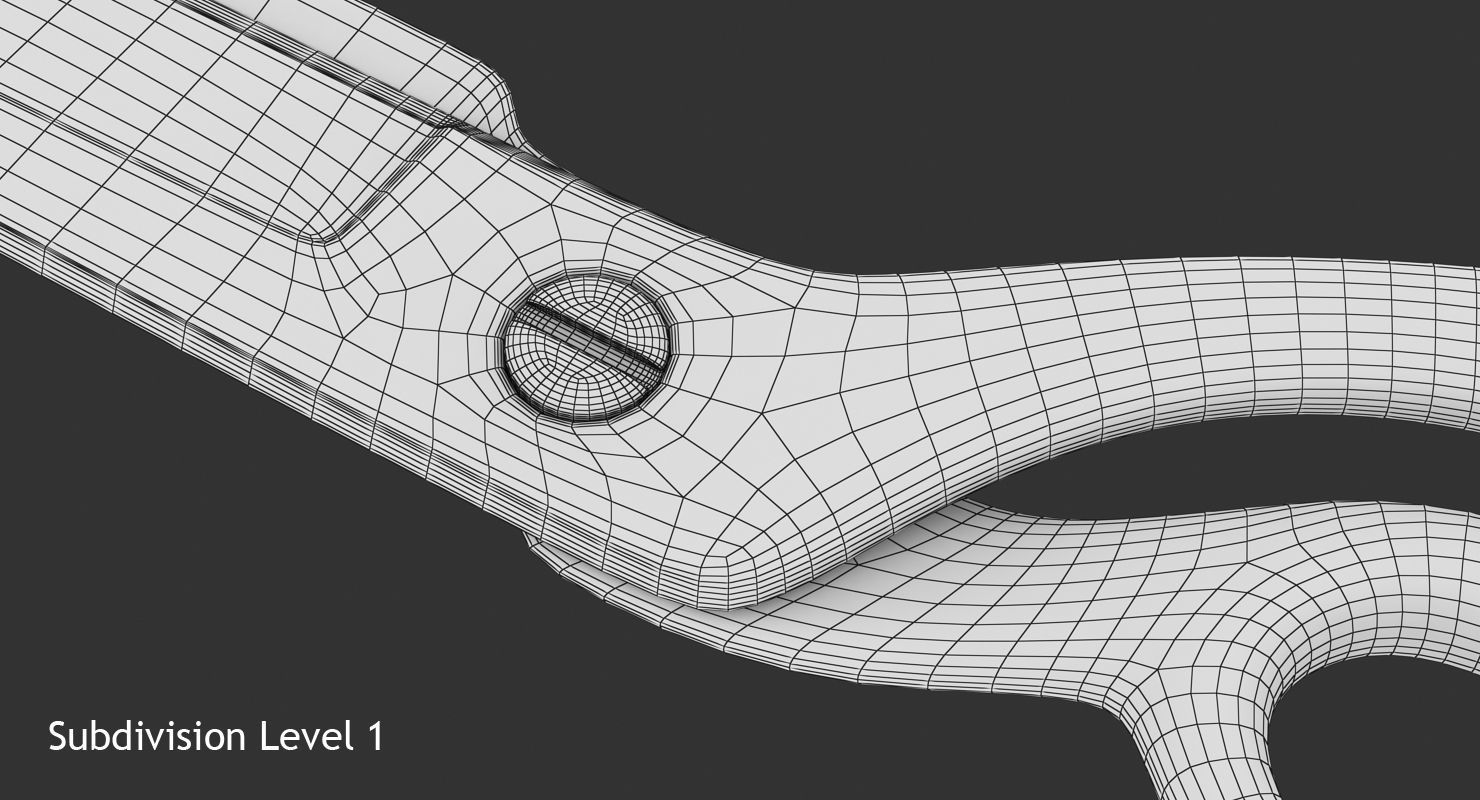 Black Scissors Low-poly 3D model_14