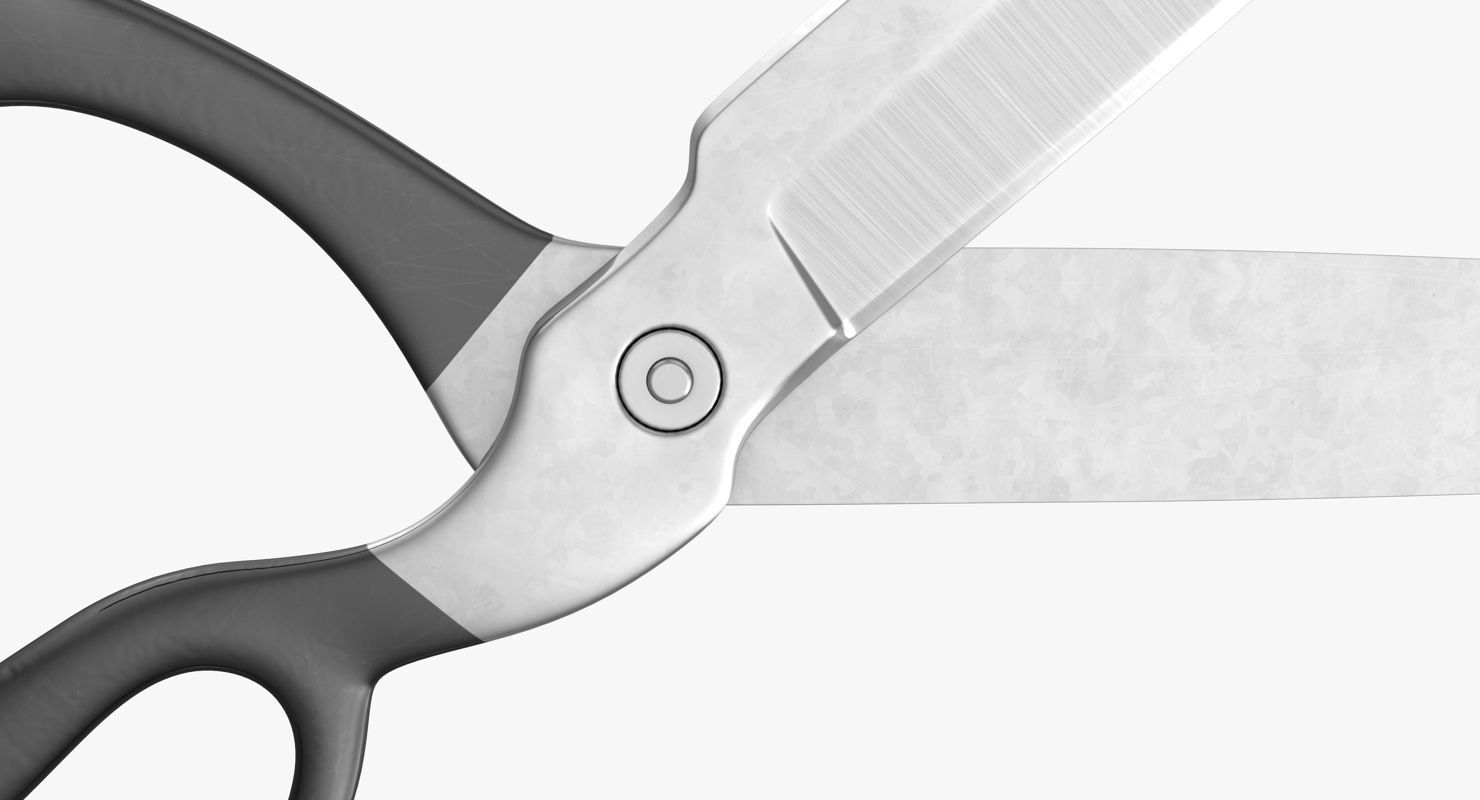 Black Scissors Low-poly 3D model_9