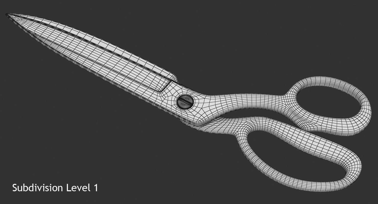 Black Scissors Low-poly 3D model_12