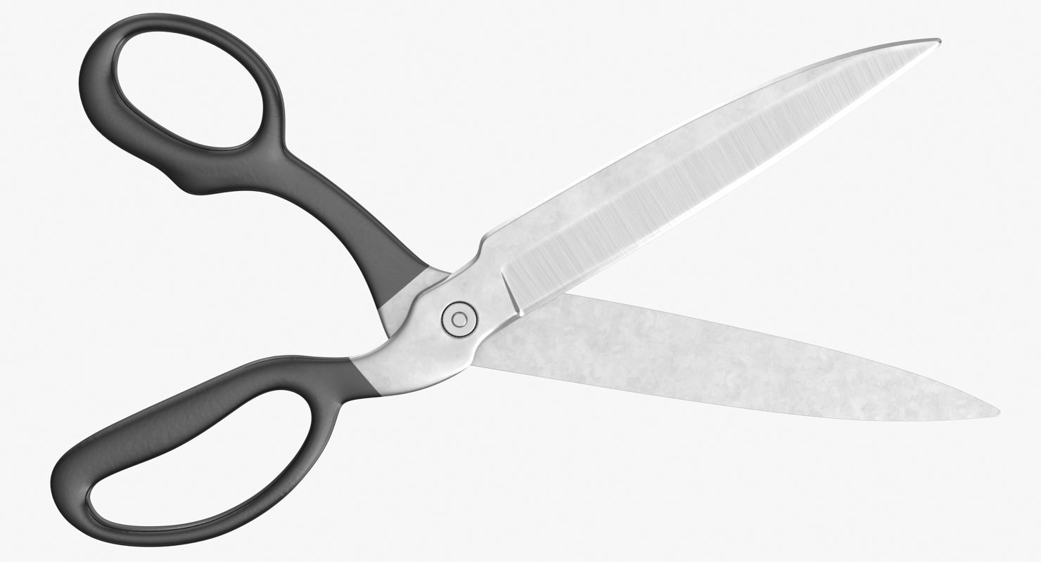 Black Scissors Low-poly 3D model_7