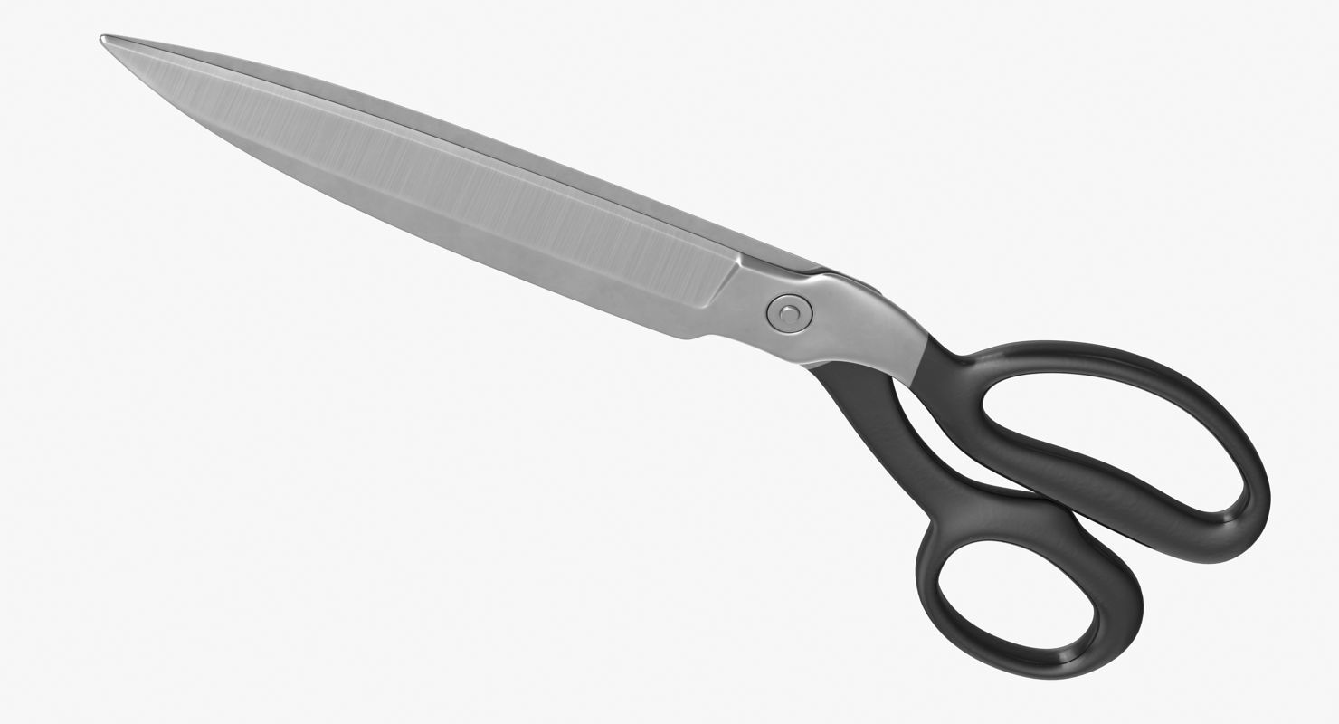 Black Scissors Low-poly 3D model_5