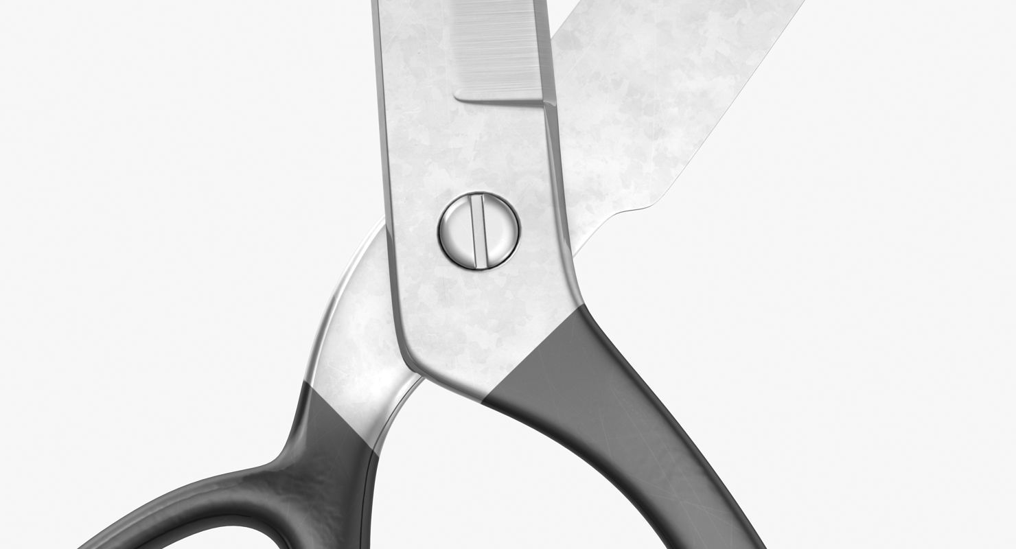 Black Scissors Low-poly 3D model_10