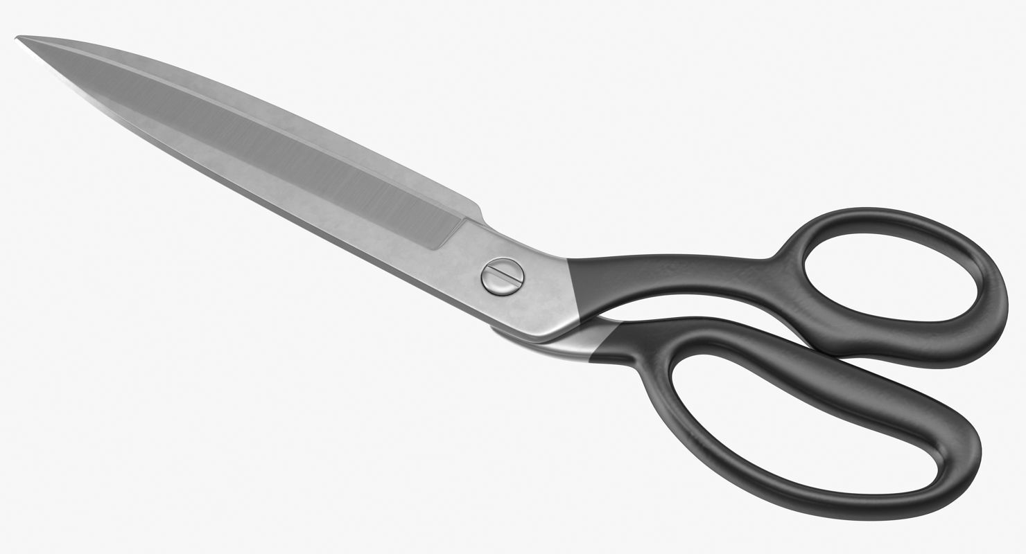 Black Scissors Low-poly 3D model_1
