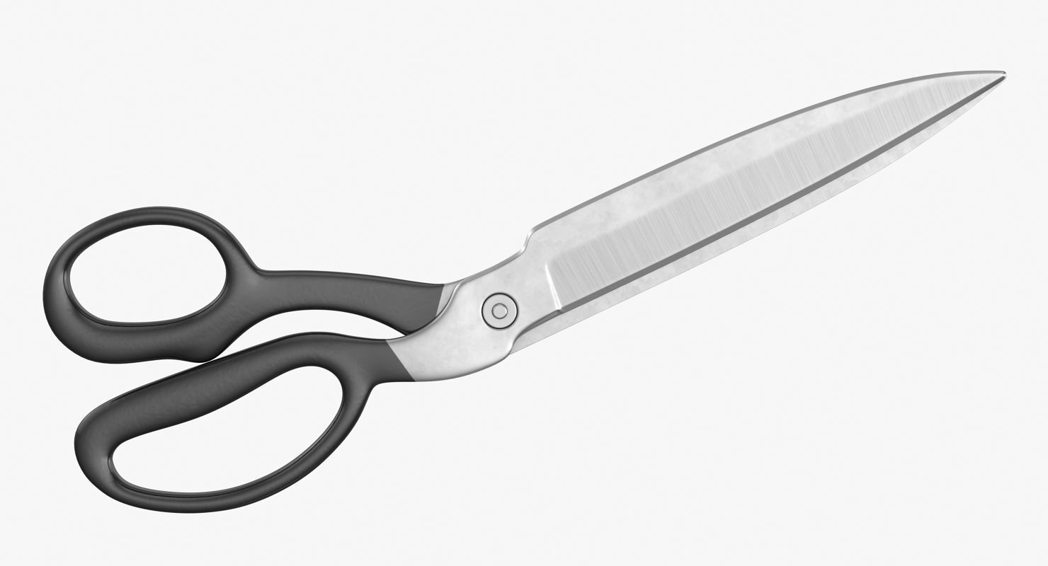 Black Scissors Low-poly 3D model_6