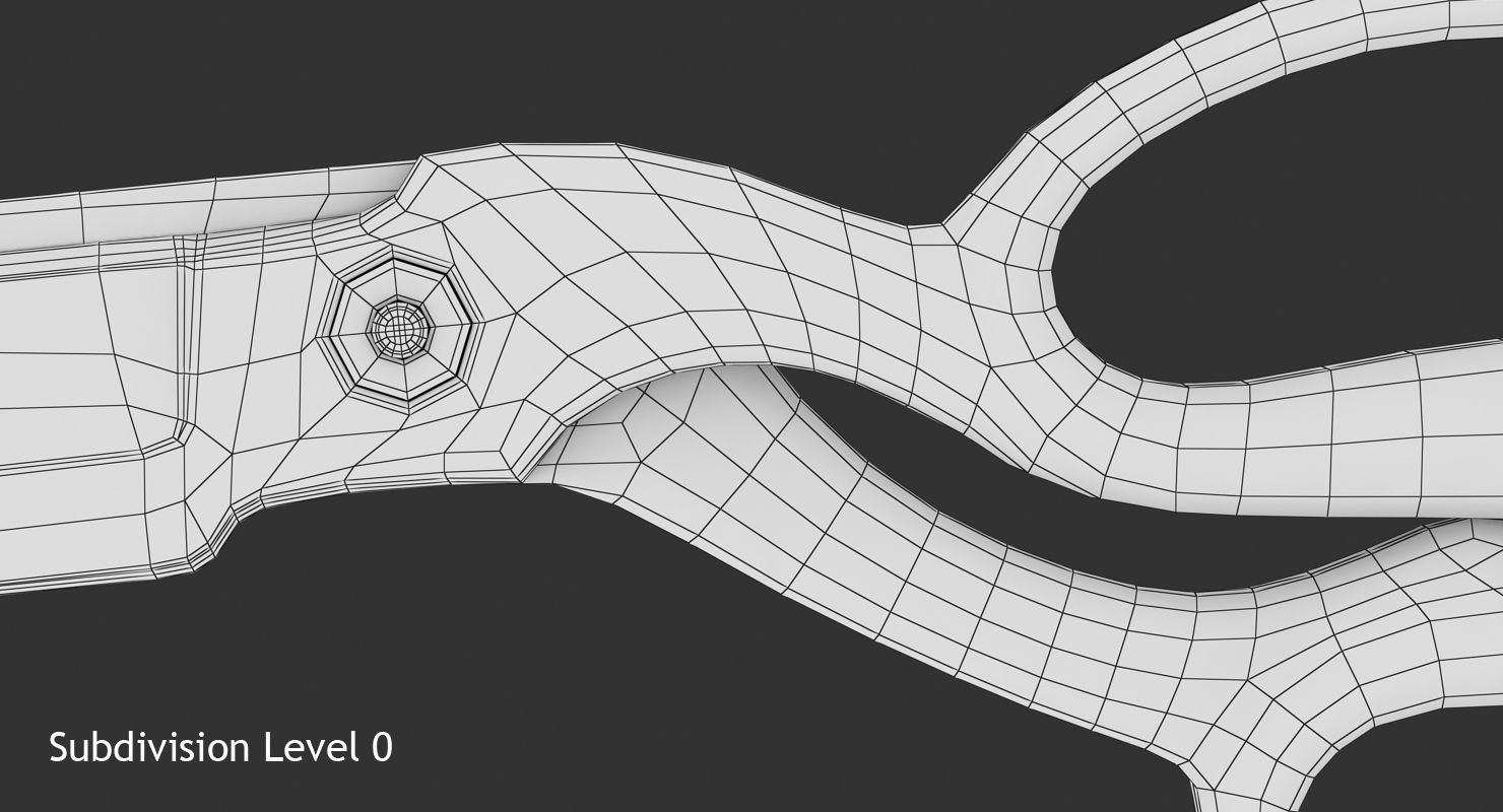Black Scissors Low-poly 3D model_15