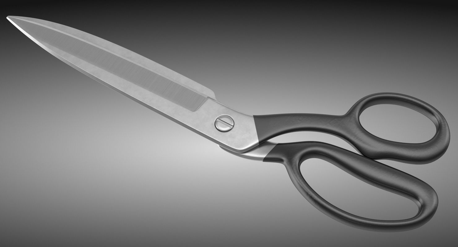 Black Scissors Low-poly 3D model_2