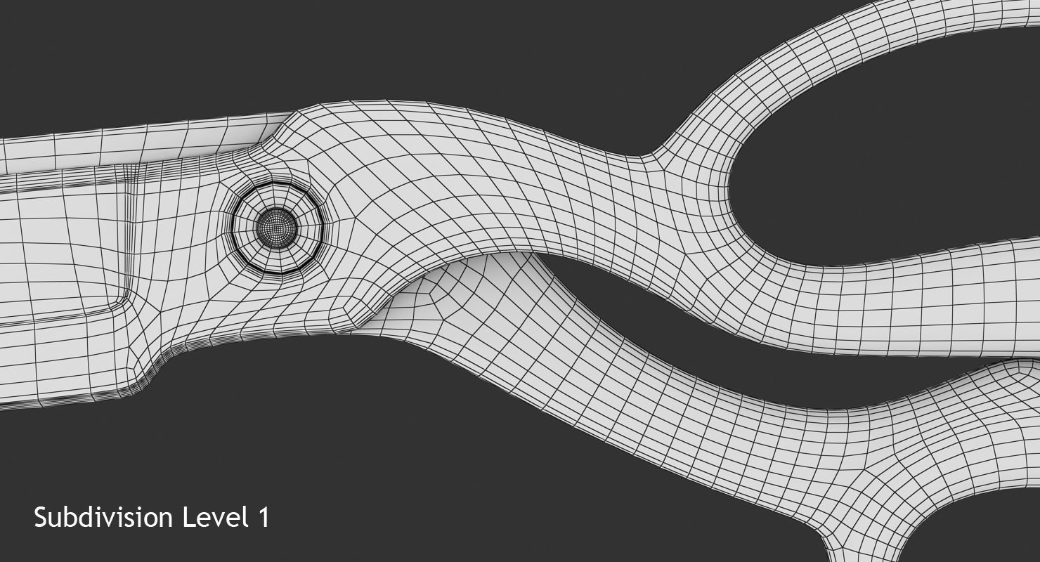 Black Scissors Low-poly 3D model_16