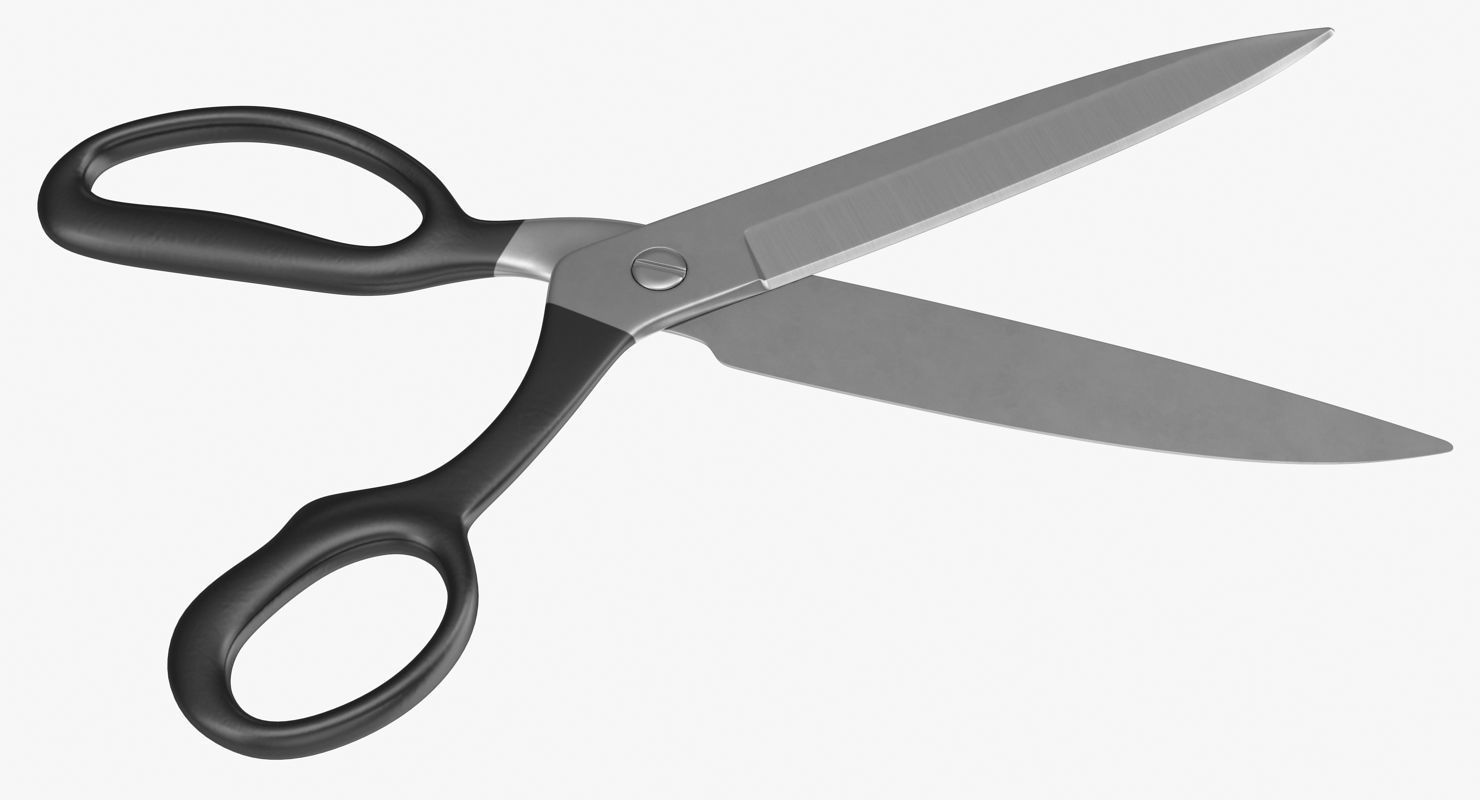Black Scissors Low-poly 3D model_8