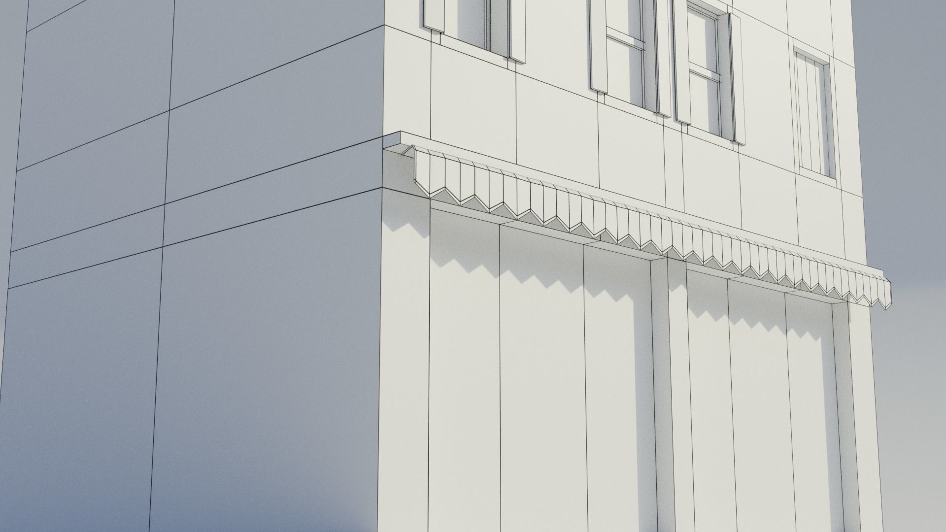 Apartment Building Restaurant - Low-poly PBR Low-poly 3D model_6