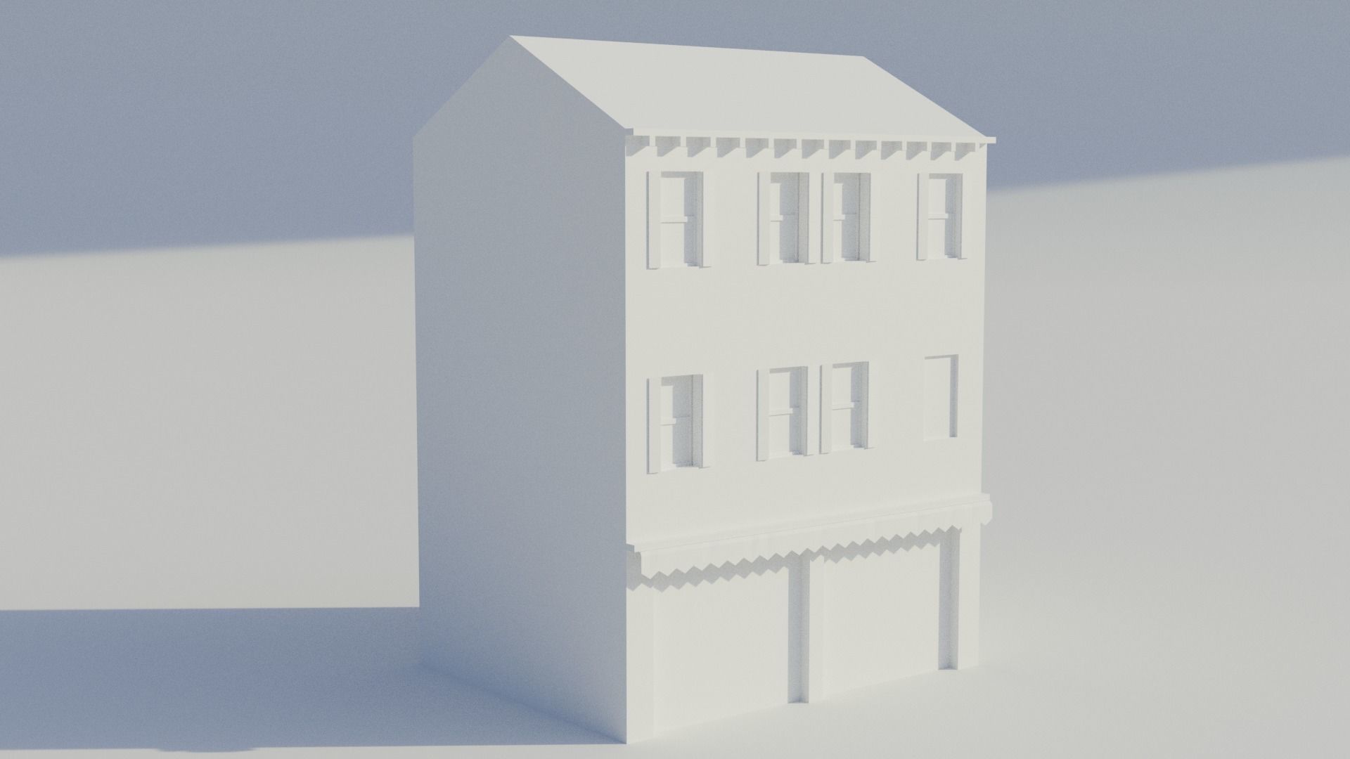 Apartment Building Restaurant - Low-poly PBR Low-poly 3D model_7
