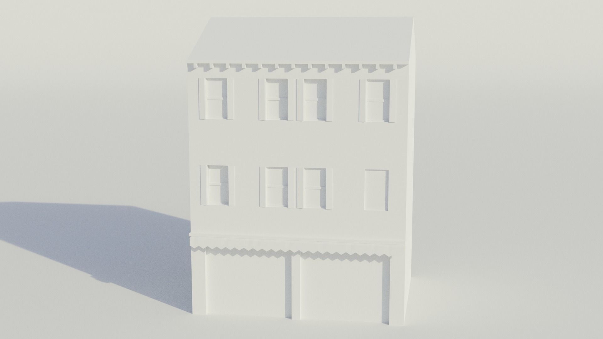 Apartment Building Restaurant - Low-poly PBR Low-poly 3D model_8