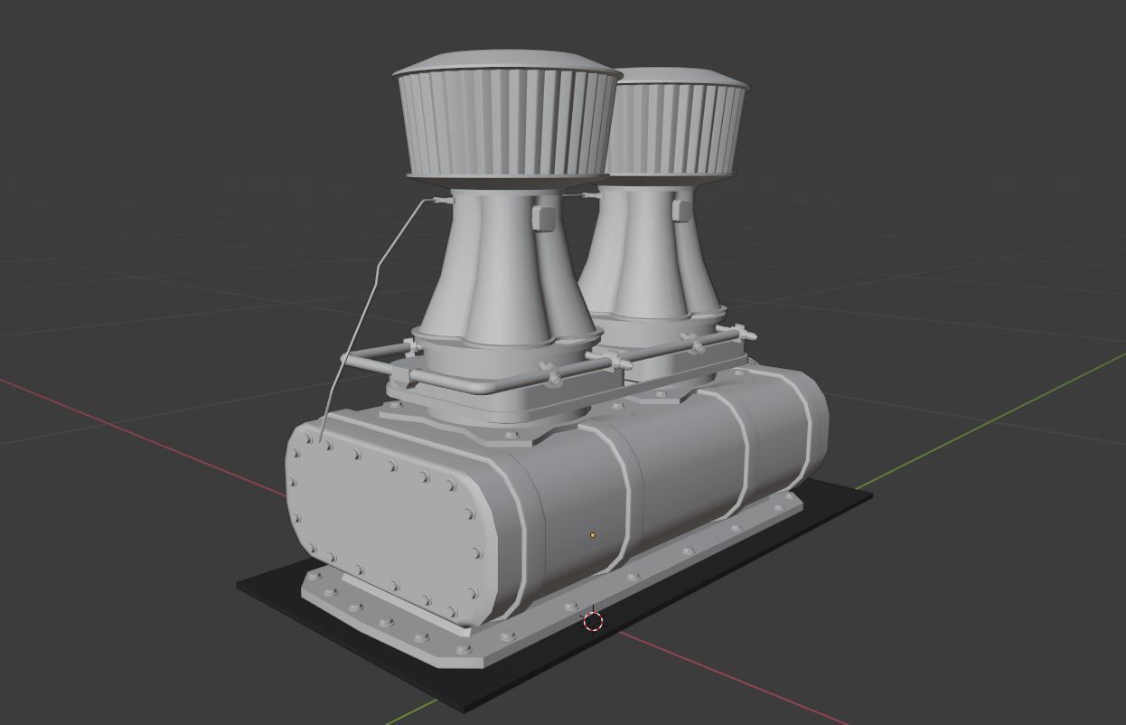 Supercharger type D Low-poly 3D model_9