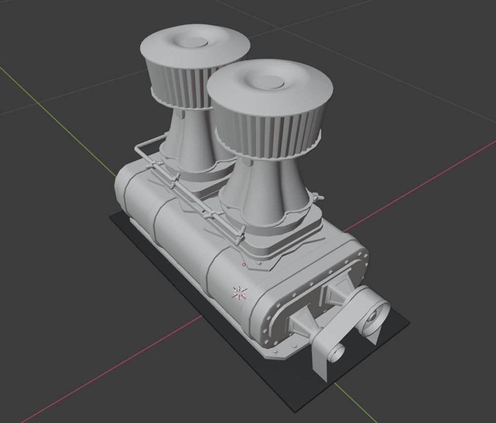 Supercharger type D Low-poly 3D model_8