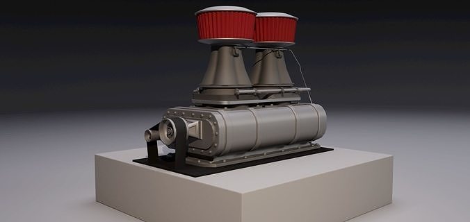 Supercharger type D Low-poly 3D model