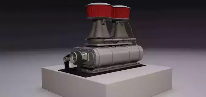 Supercharger type D Low-poly 3D model
