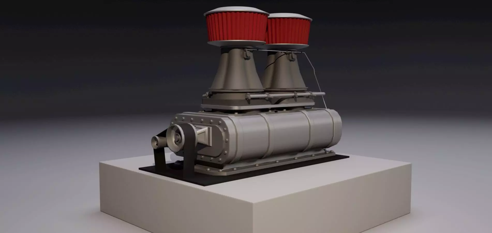 Supercharger type D Low-poly 3D model_0