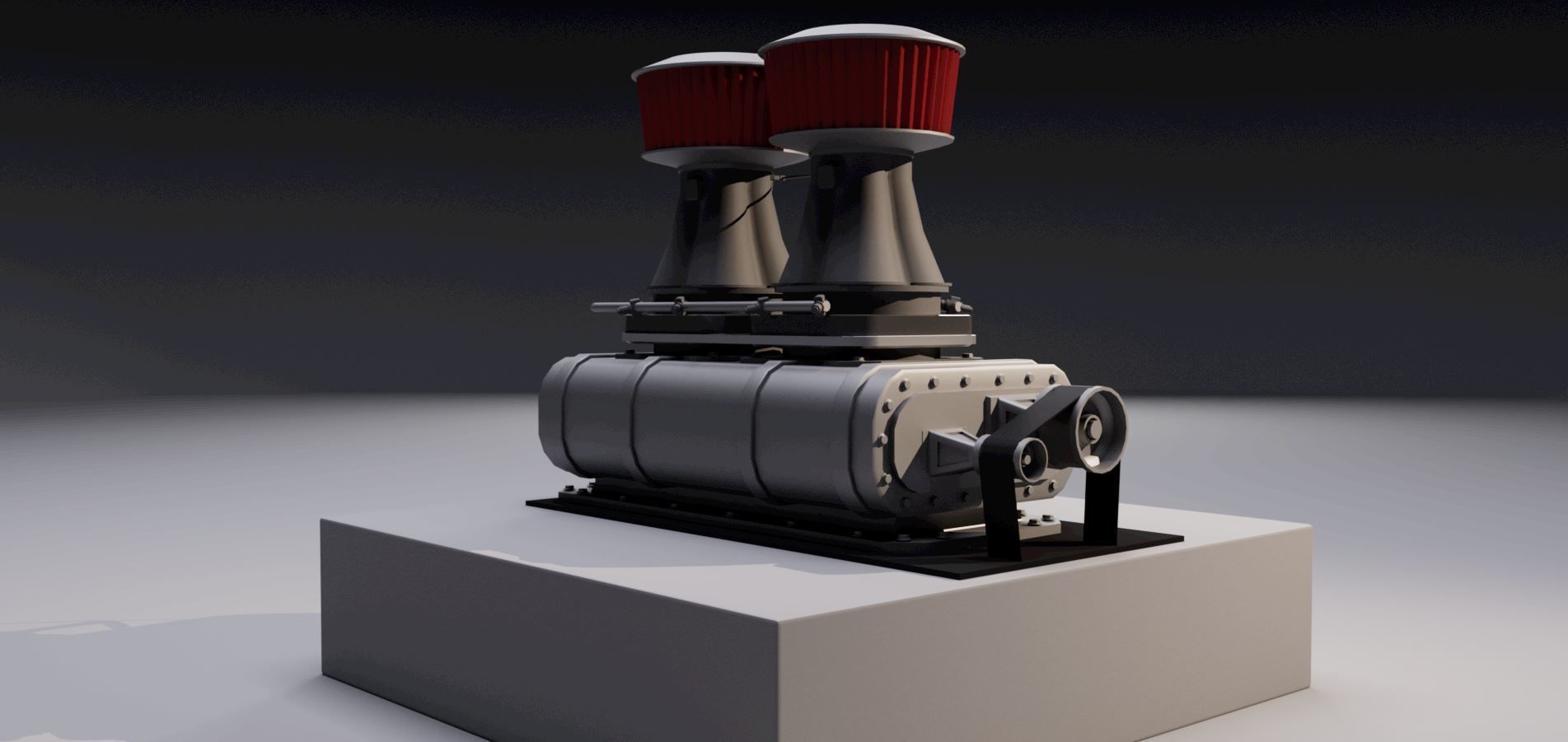 Supercharger type D Low-poly 3D model_1