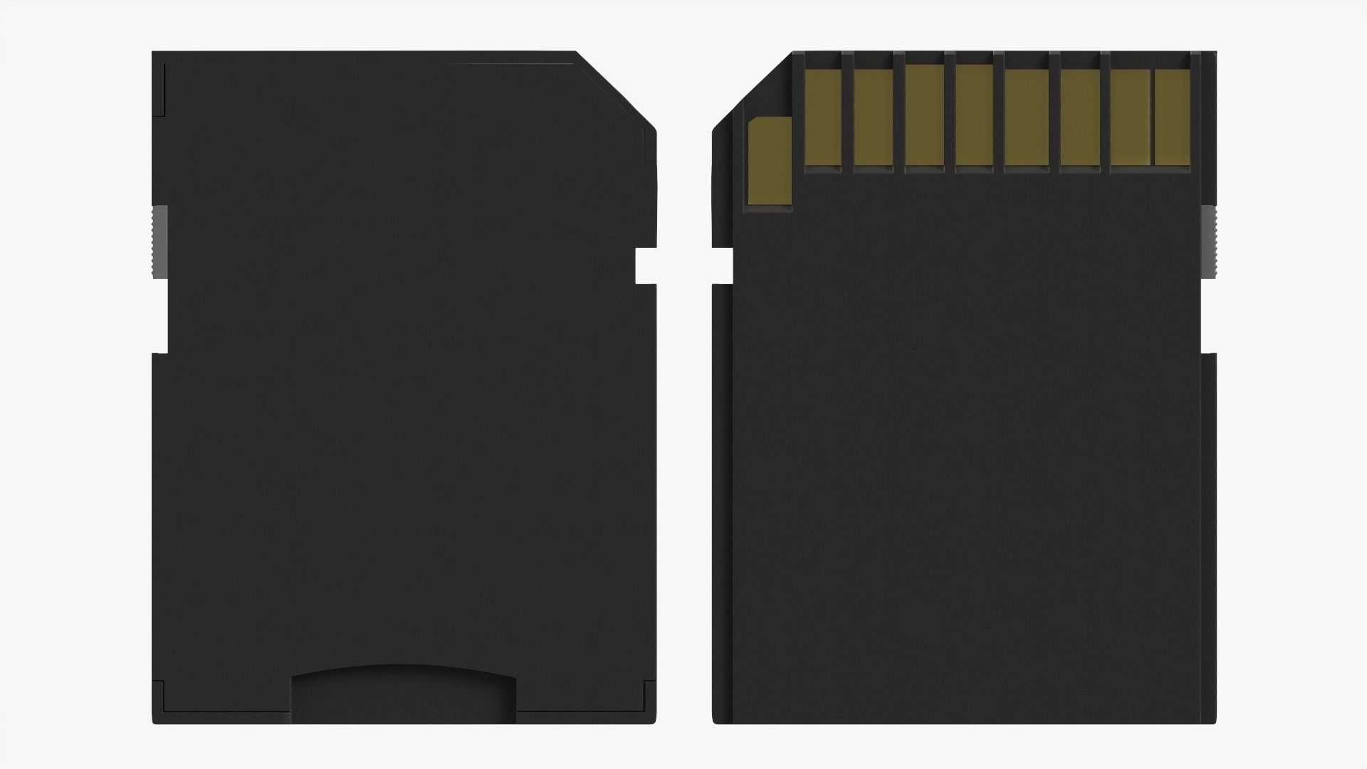 Micro SD card adapter 3D model_3