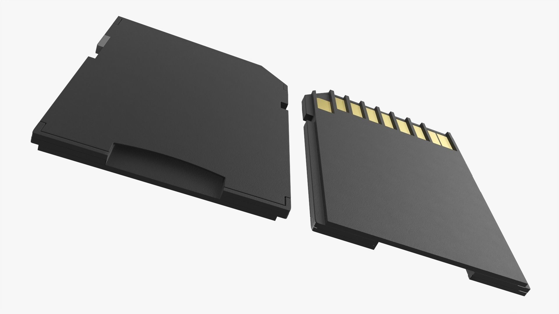 Micro SD card adapter 3D model_2