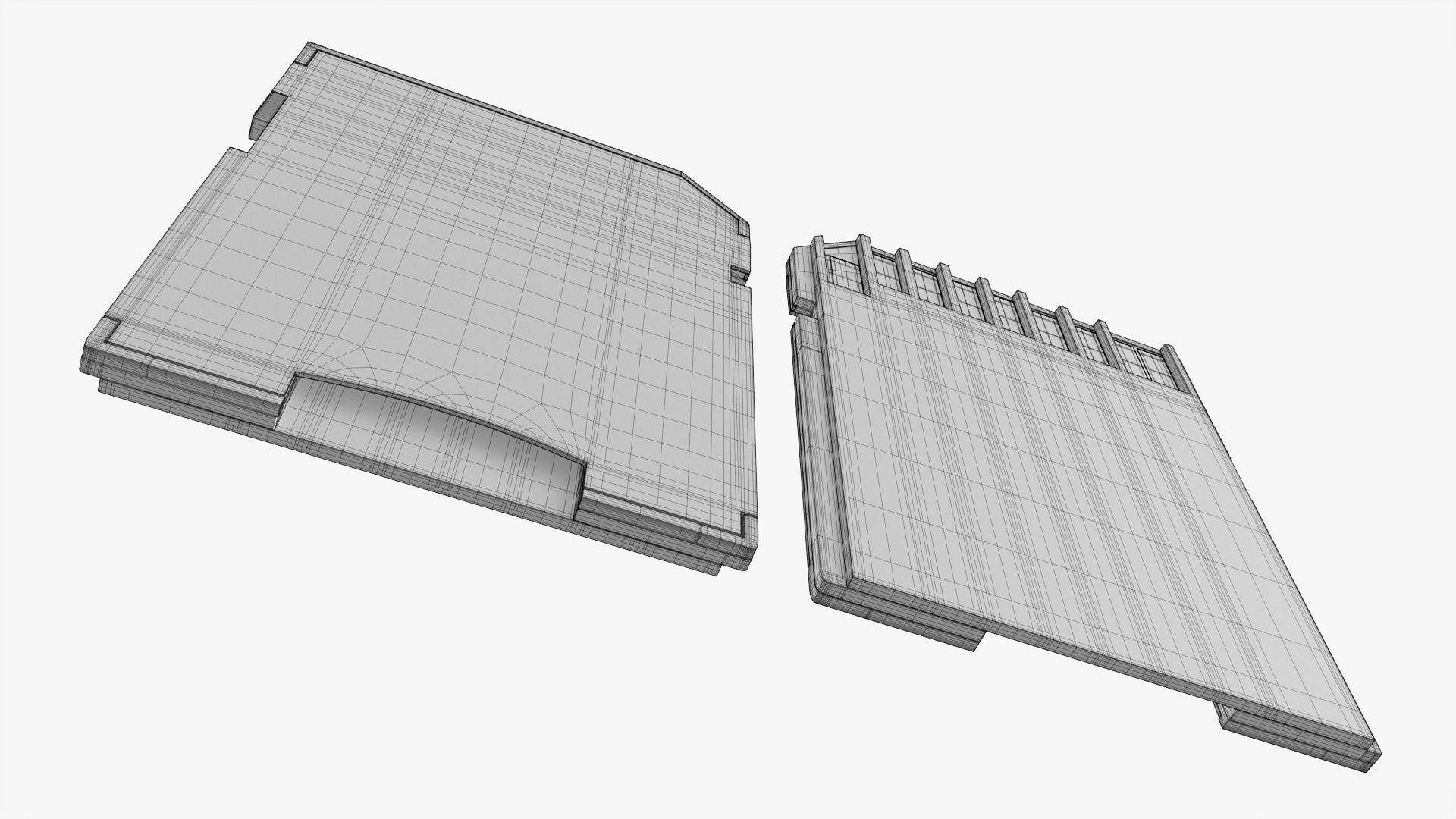 Micro SD card adapter 3D model_8