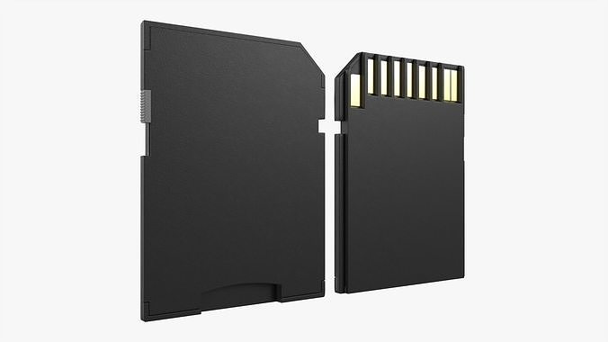 Micro SD card adapter 3D model