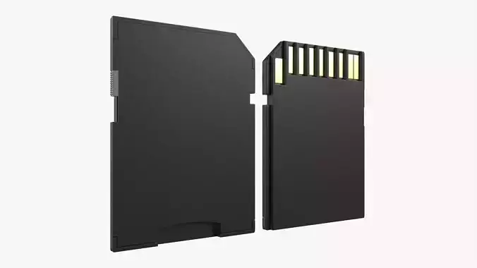 Micro SD card adapter 3D model