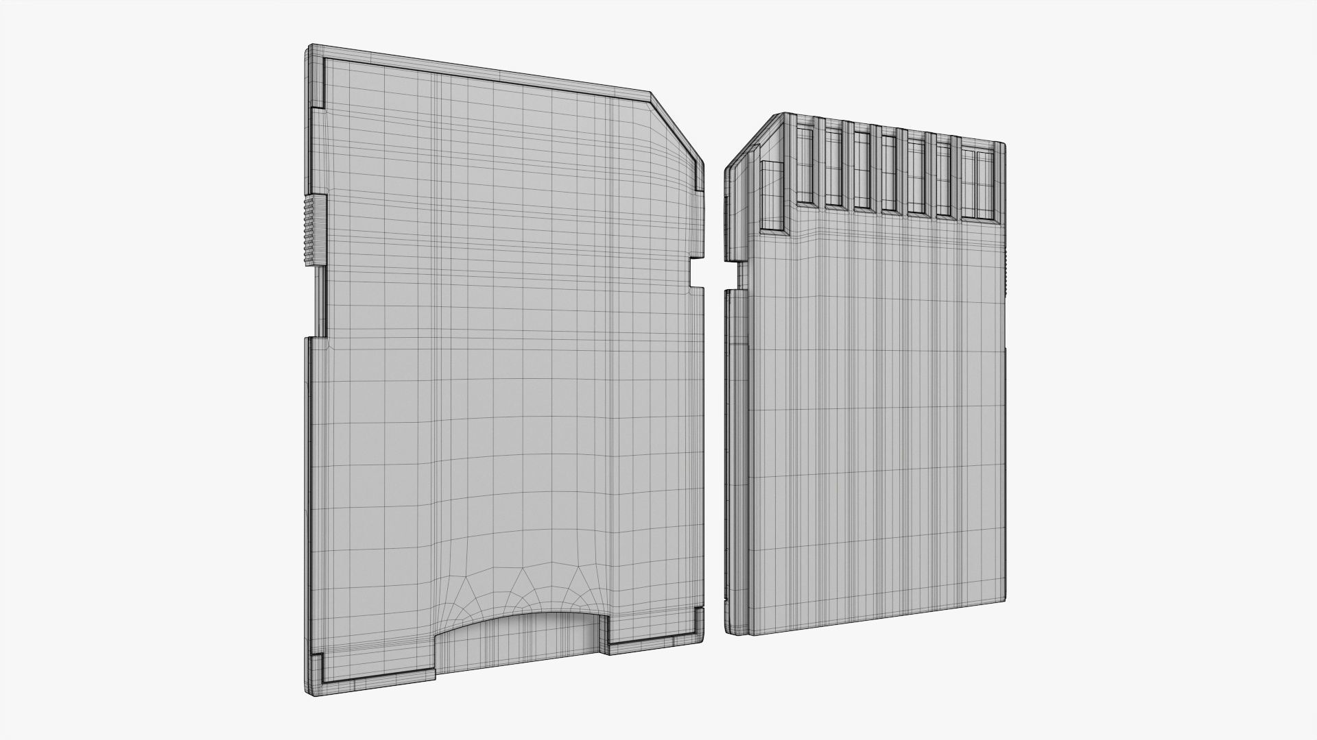 Micro SD card adapter 3D model_6