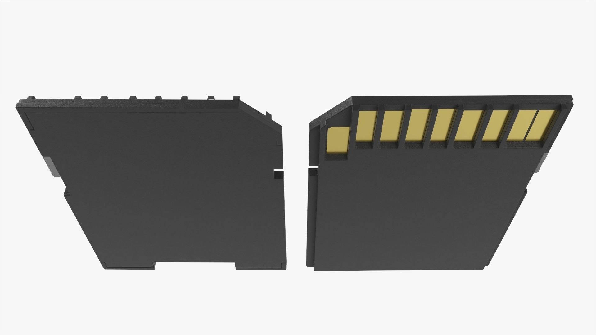 Micro SD card adapter 3D model_1