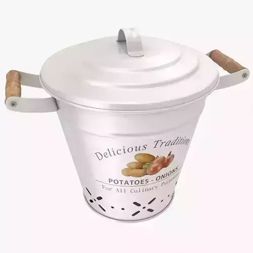 Bucket of Potato Low-poly 3D model