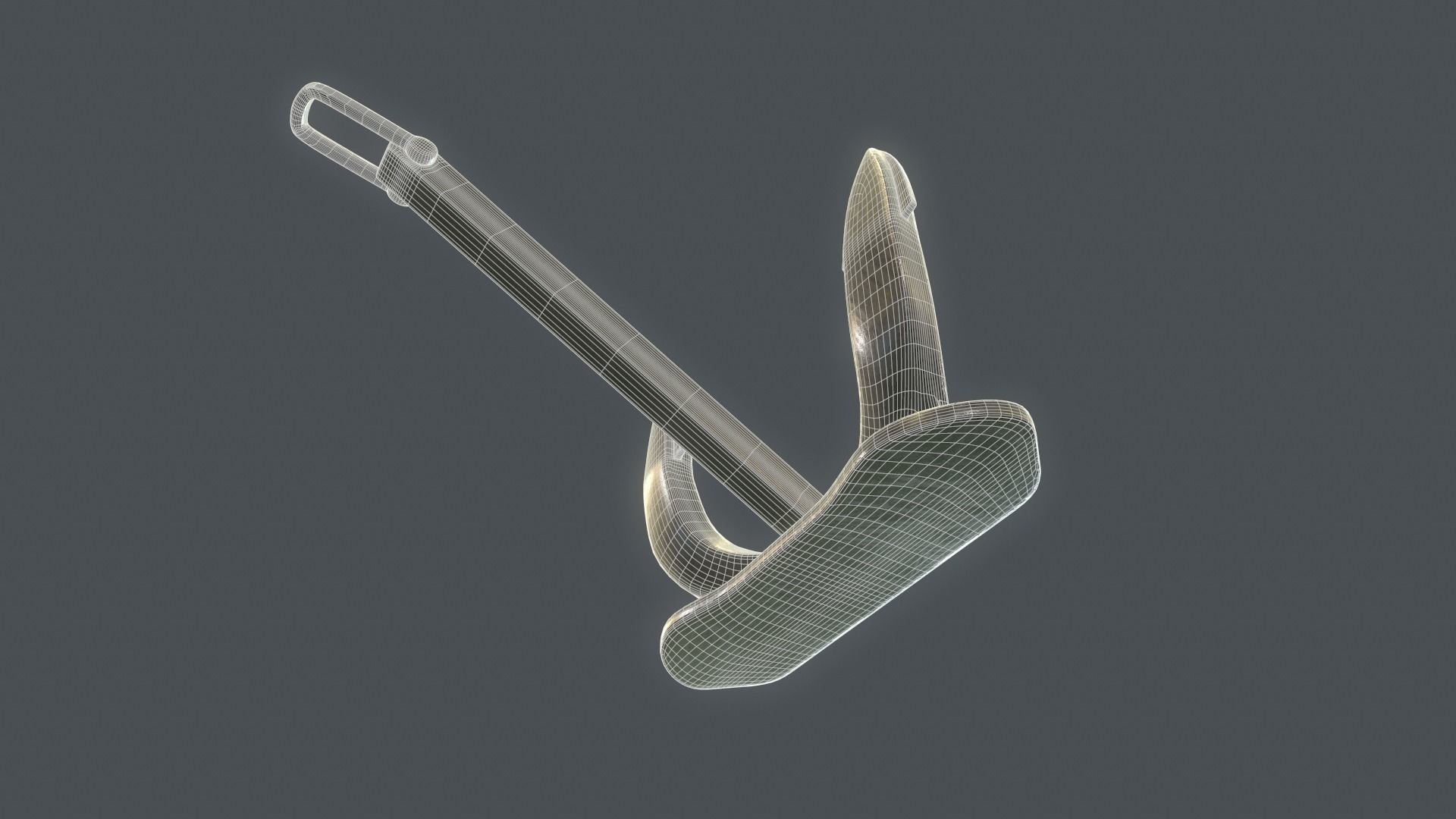 Ship anchor Low-poly 3D model_5