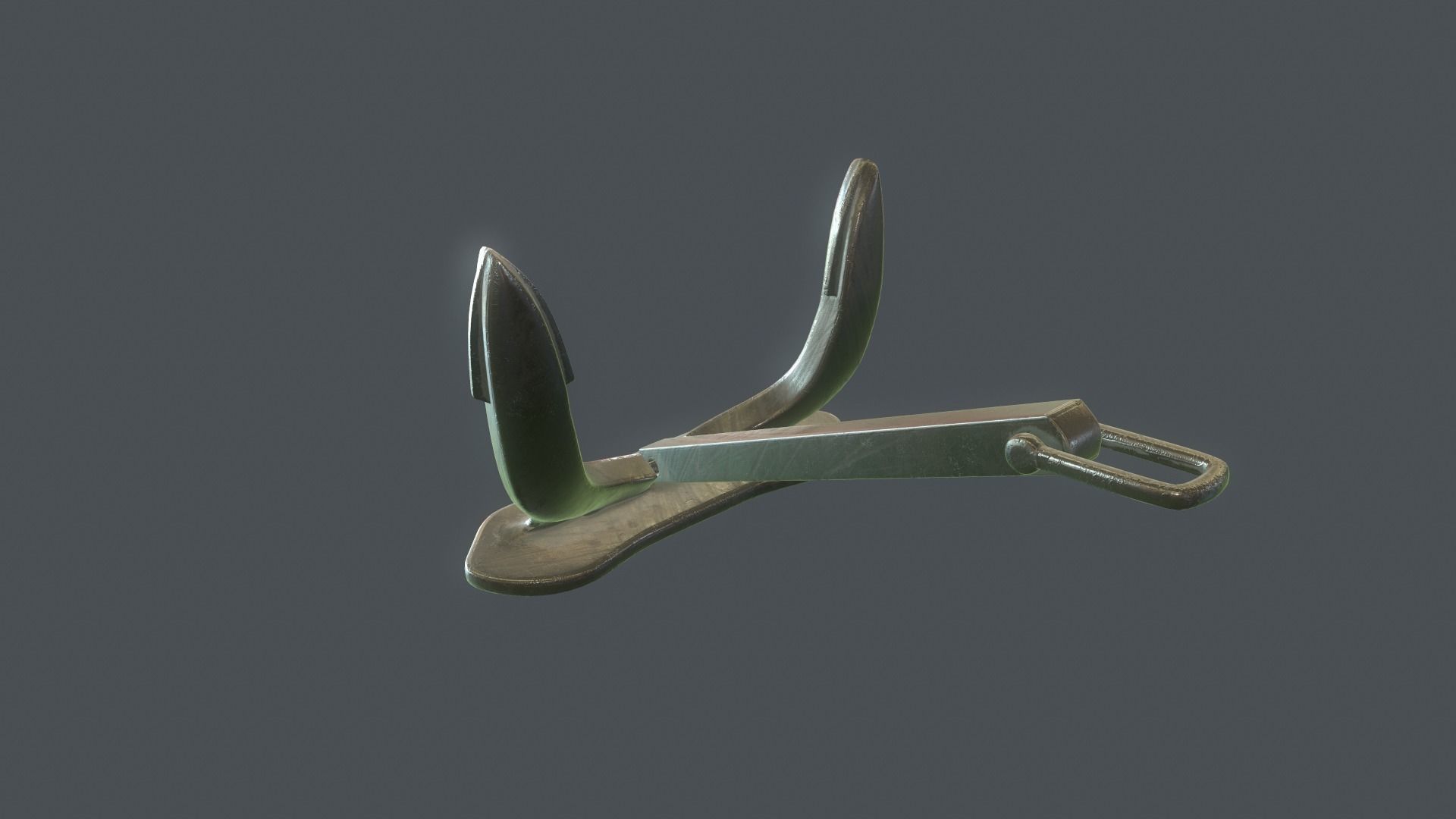 Ship anchor Low-poly 3D model_3