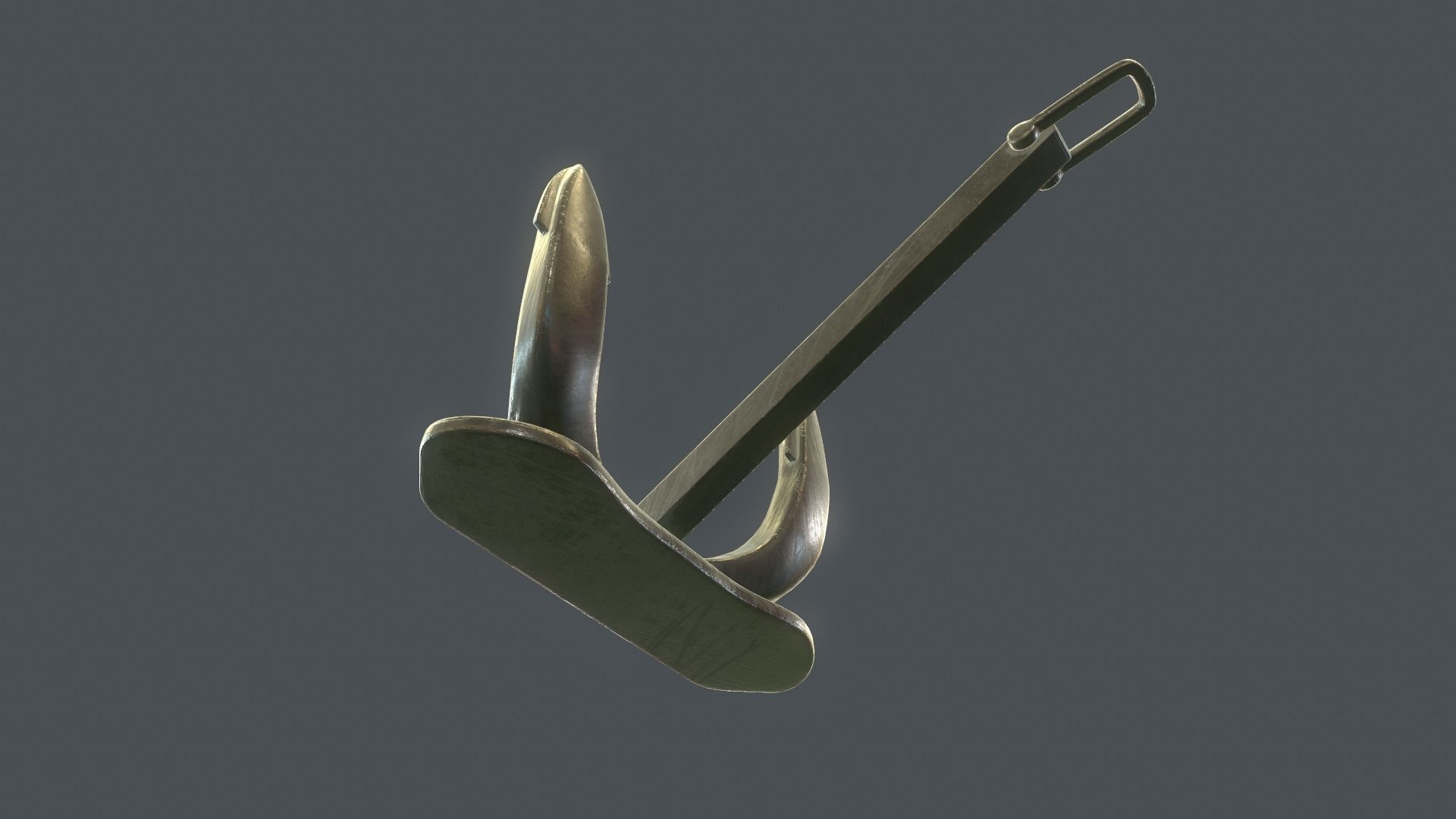 Ship anchor Low-poly 3D model_4