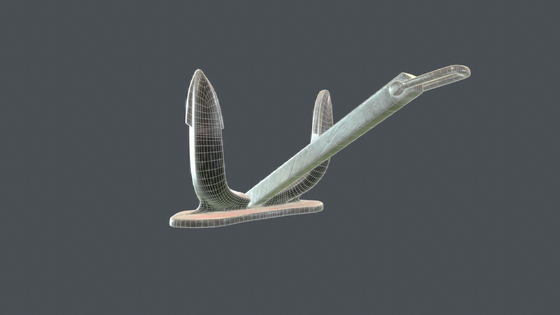 Ship anchor Low-poly 3D model_6