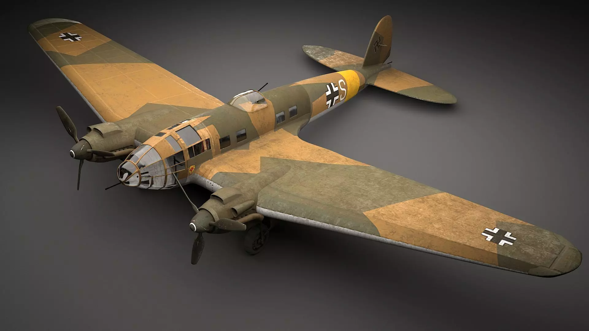 Heinkel He 111 german bomber 3D model_0