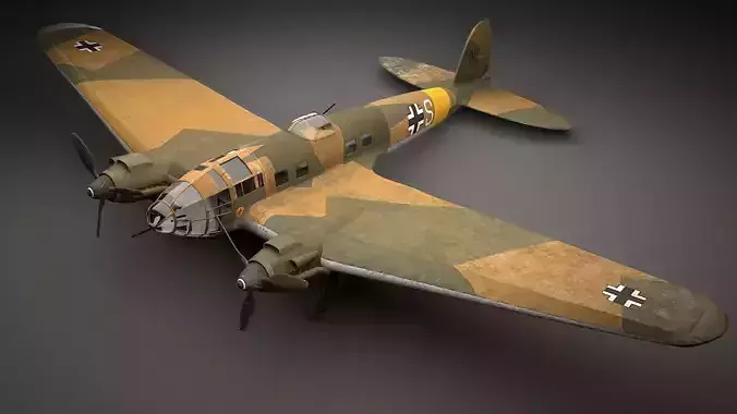 Heinkel He 111 german bomber 3D model