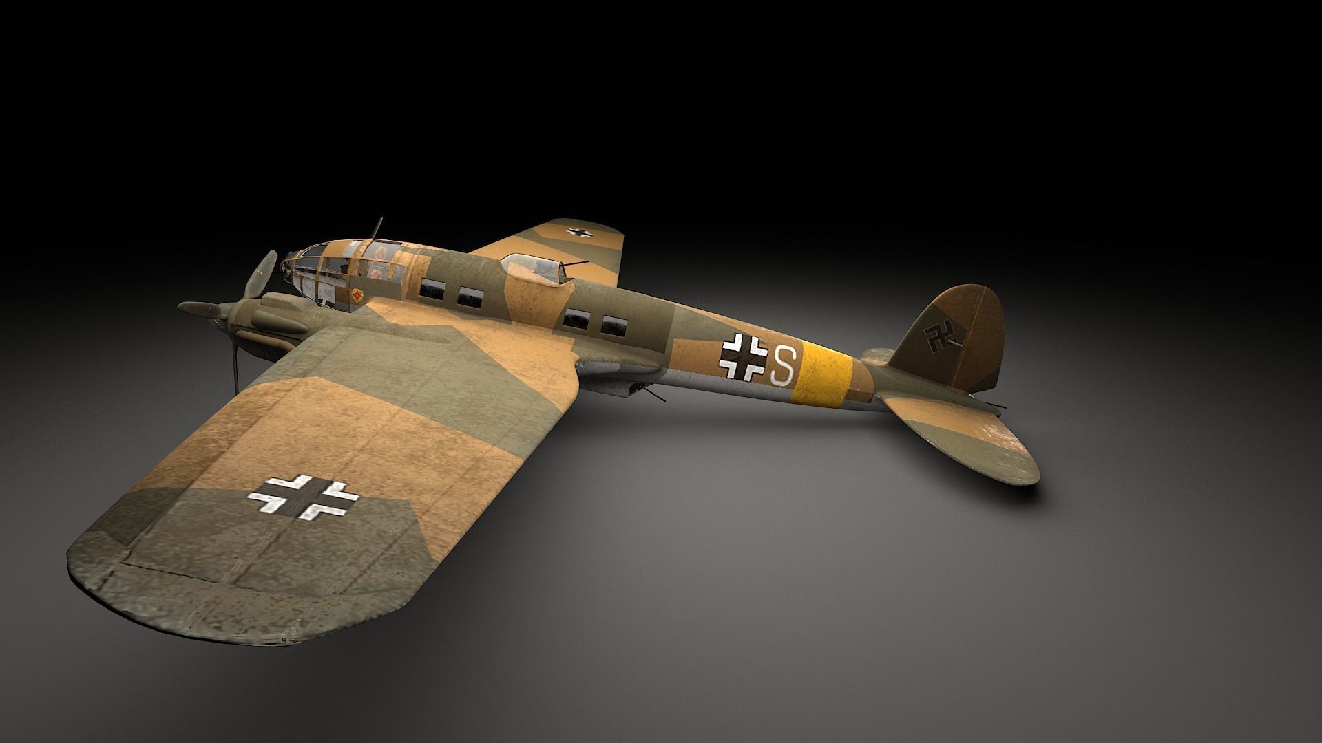 Heinkel He 111 german bomber 3D model_5