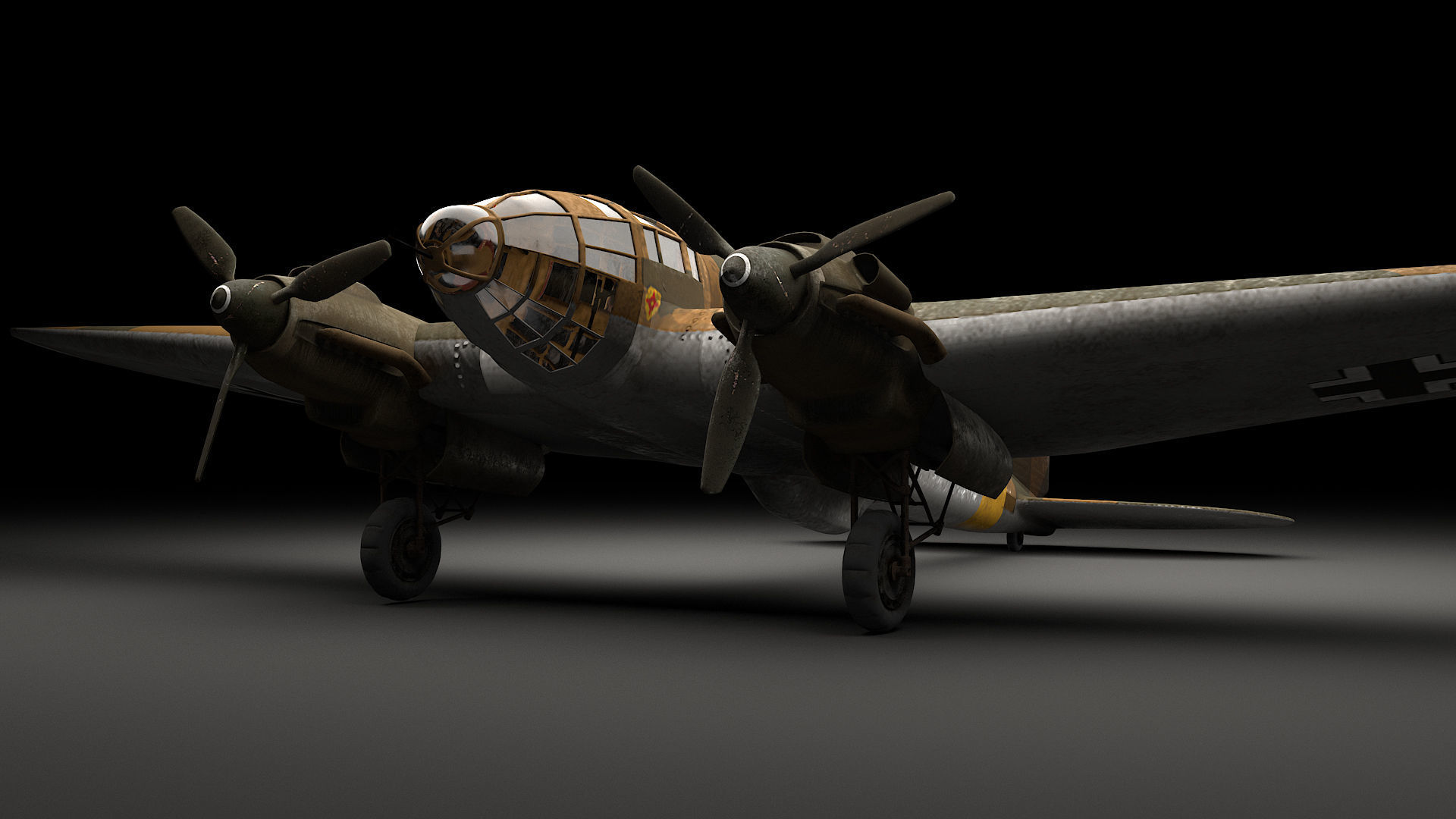 Heinkel He 111 german bomber 3D model_1
