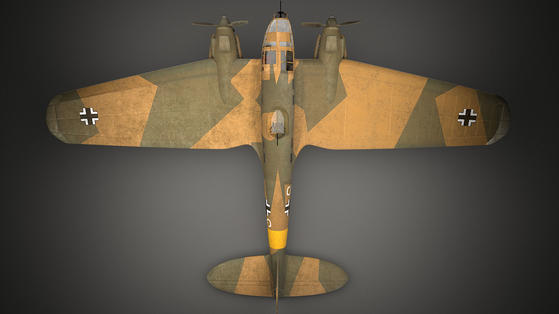 Heinkel He 111 german bomber 3D model_3