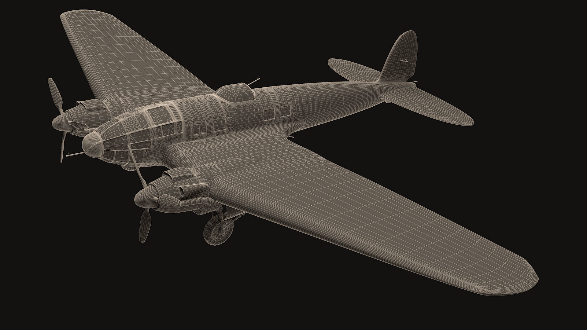 Heinkel He 111 german bomber 3D model_13