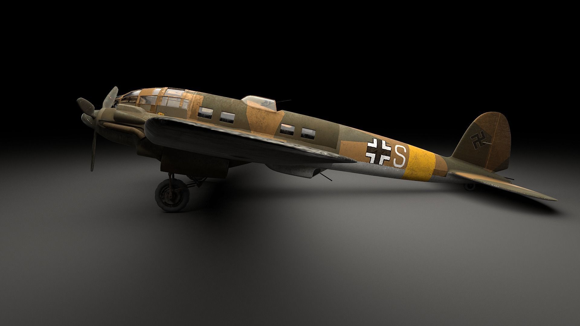 Heinkel He 111 german bomber 3D model_6