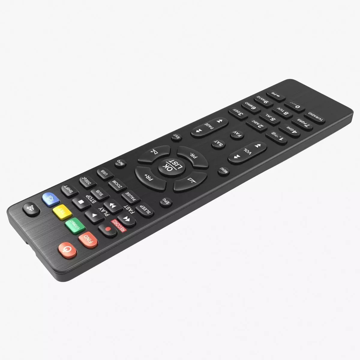 Black Remote Control Low-poly 3D model_0