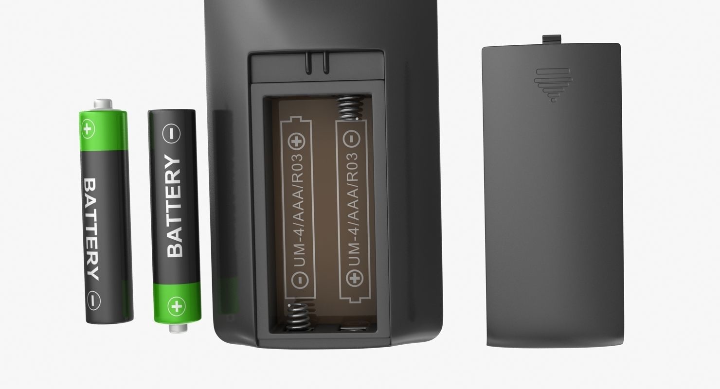 Black Remote Control Low-poly 3D model_7