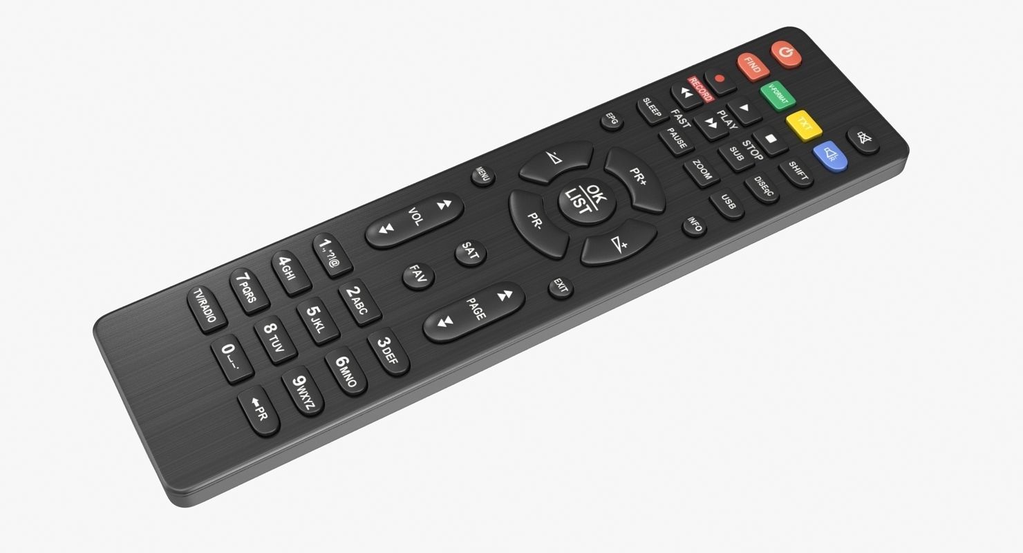 Black Remote Control Low-poly 3D model_4