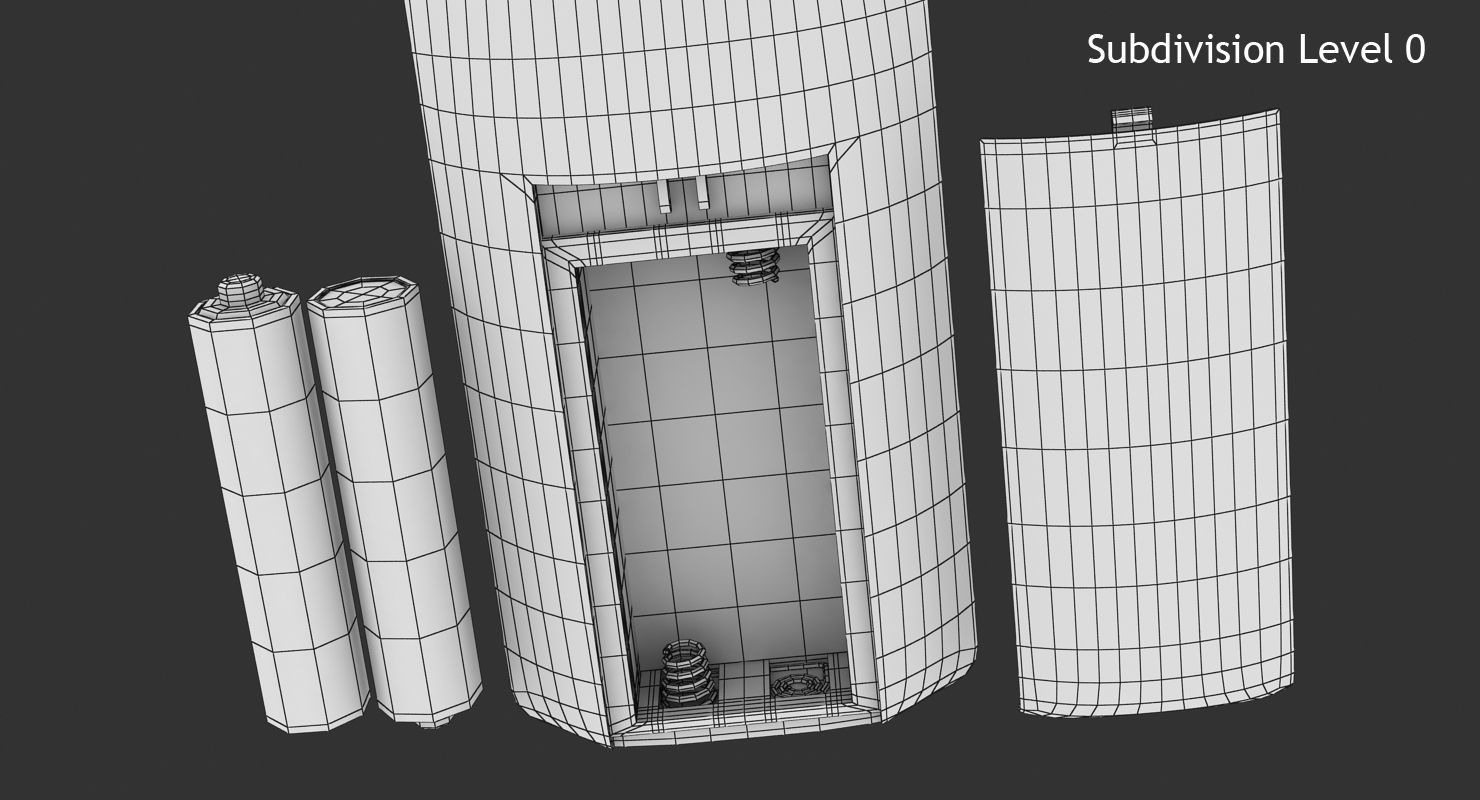 Black Remote Control Low-poly 3D model_16