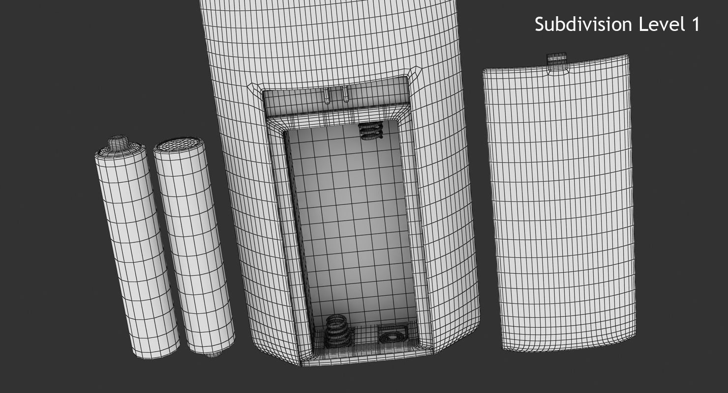 Black Remote Control Low-poly 3D model_17