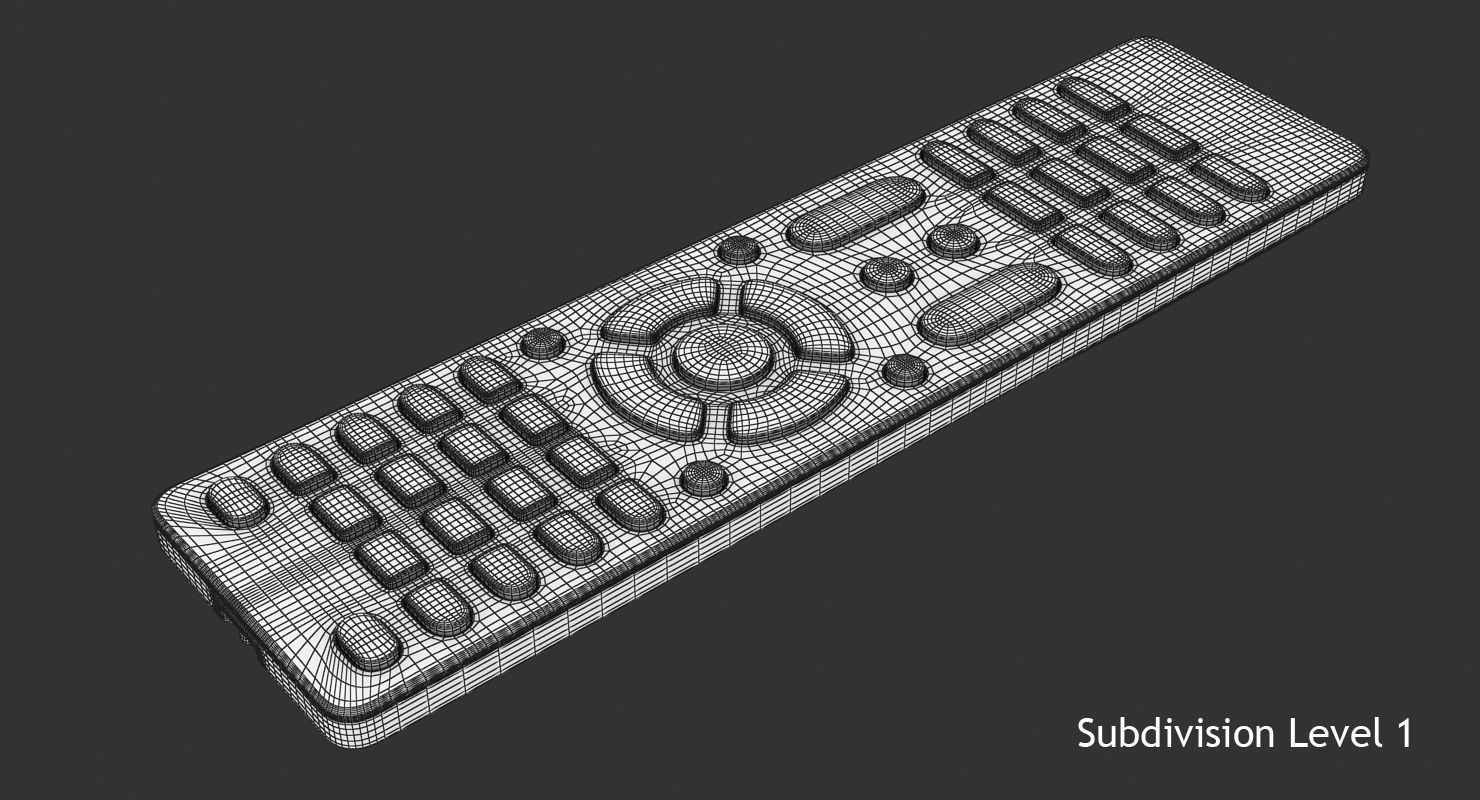 Black Remote Control Low-poly 3D model_13