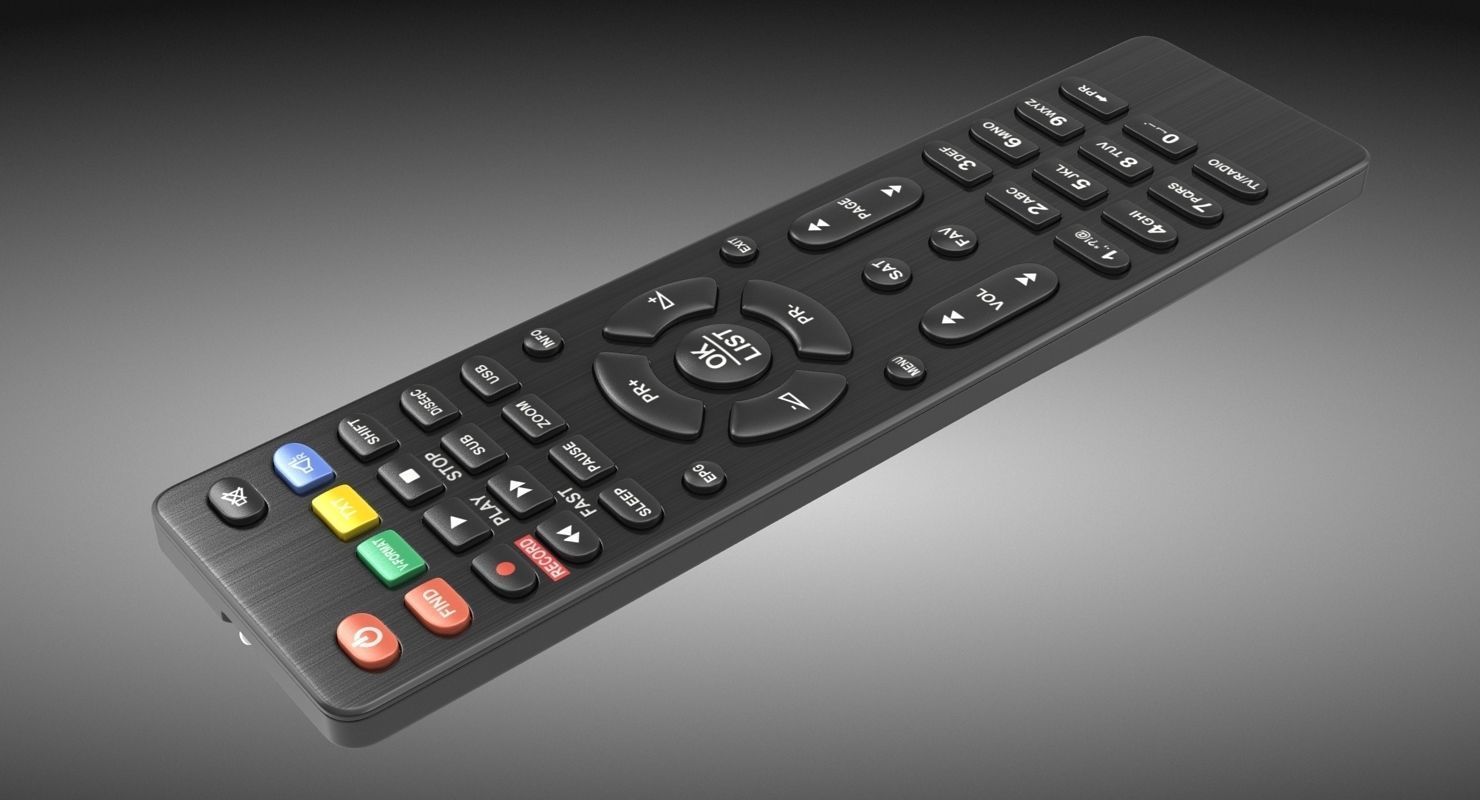 Black Remote Control Low-poly 3D model_2